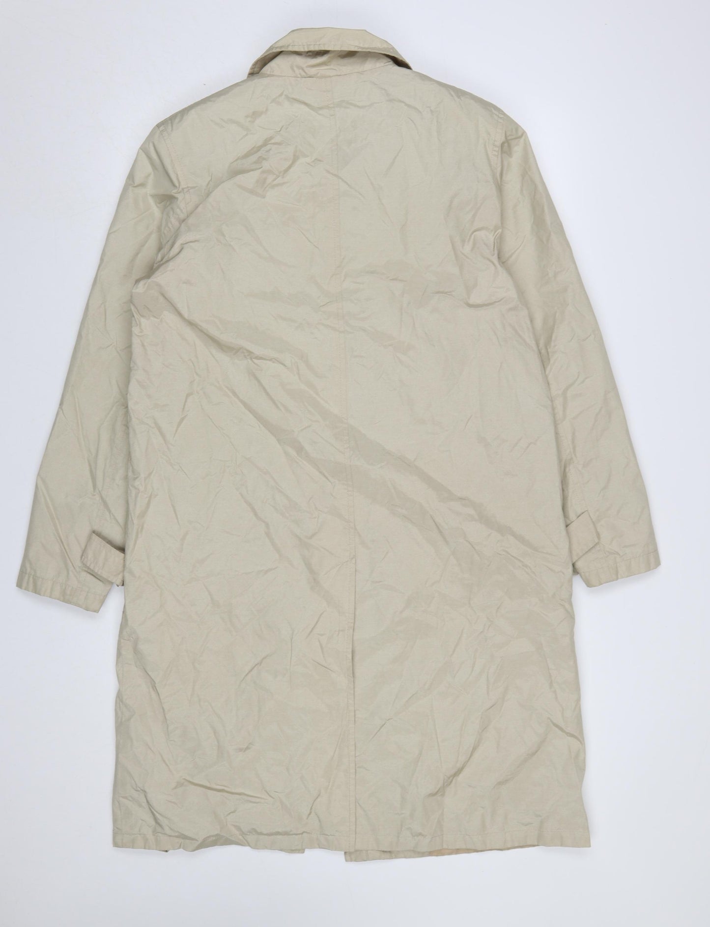 Daywear Womens Beige Long Rain Coat Size 12 Lightweight Zip Jacket