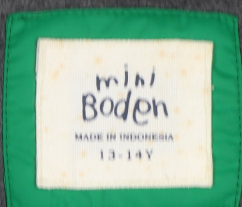 Mini Boden Boys Green Hooded Puffer Jacket 13-14 Years Winter Coat