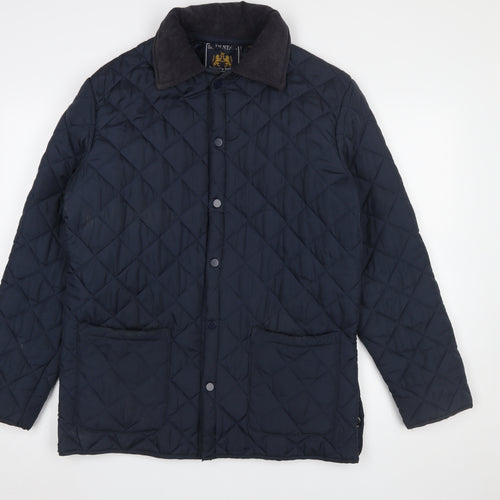 Soulstar Men's Blue Quilted Mid-Length Jacket Size M