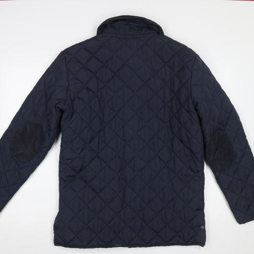 Soulstar Men's Blue Quilted Mid-Length Jacket Size M
