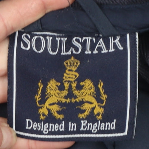 Soulstar Men's Blue Quilted Mid-Length Jacket Size M