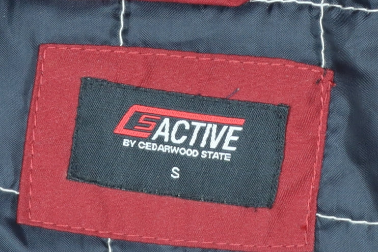 Cedarwood State Men's Red Puffer Jacket S Polyester Winter Coat