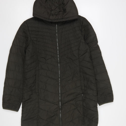 ONLY Women’s Black Hooded Long Puffer Coat Size L