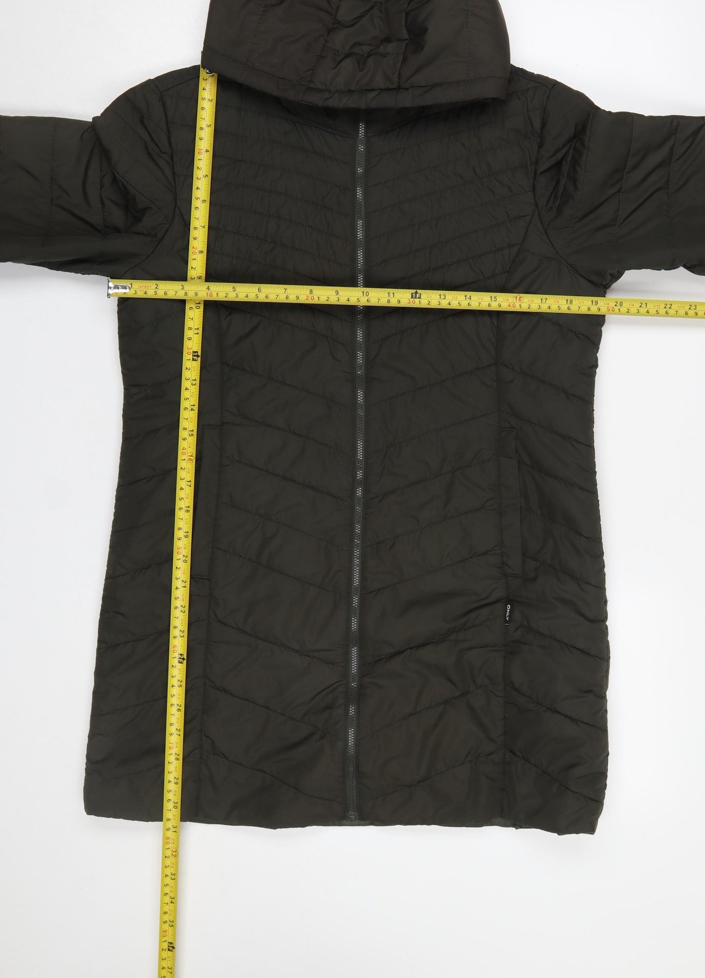 ONLY Women’s Black Hooded Long Puffer Coat Size L