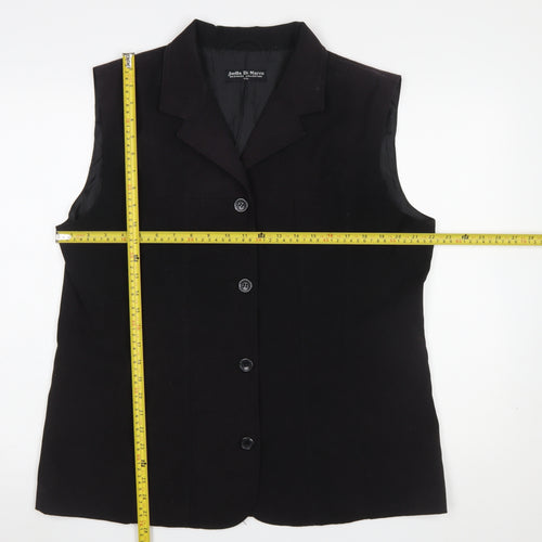Joella Di Marco Women Black 2XL Sleeveless Waistcoat Smart Lined