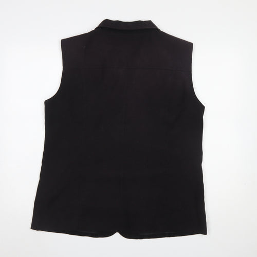 Joella Di Marco Women Black 2XL Sleeveless Waistcoat Smart Lined