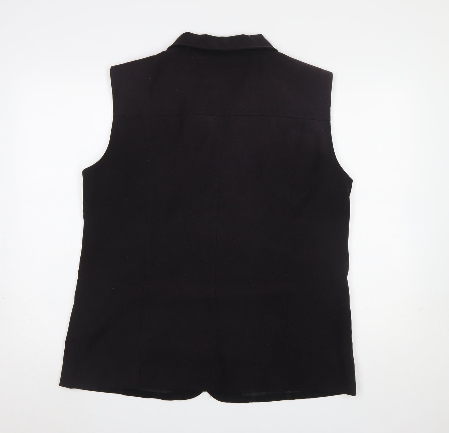 Joella Di Marco Women Black 2XL Sleeveless Waistcoat Smart Lined