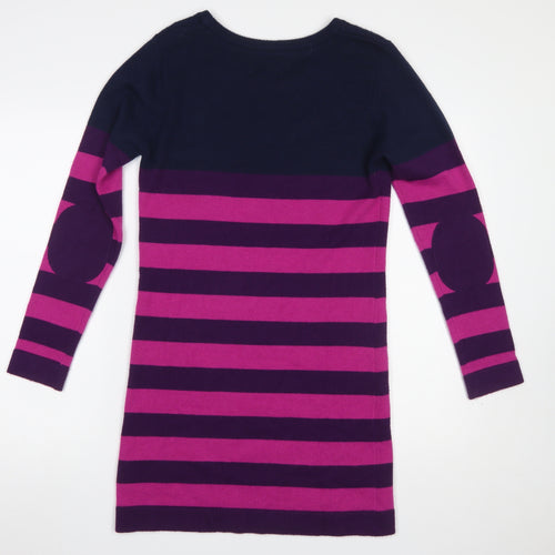 Joules Women Multicoloured Stripe Wool Blend Long Sleeve Jumper Dress Size 12