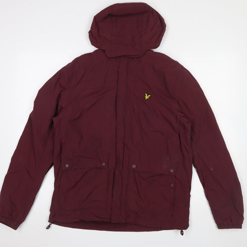 Lyle & Scott Men's Red Hooded Parka Jacket Size S