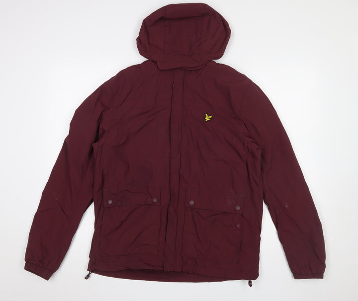 Lyle & Scott Men's Red Hooded Parka Jacket Size S