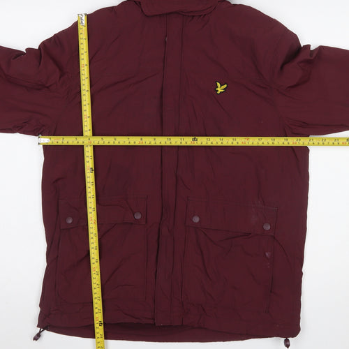 Lyle & Scott Men's Red Hooded Parka Jacket Size S