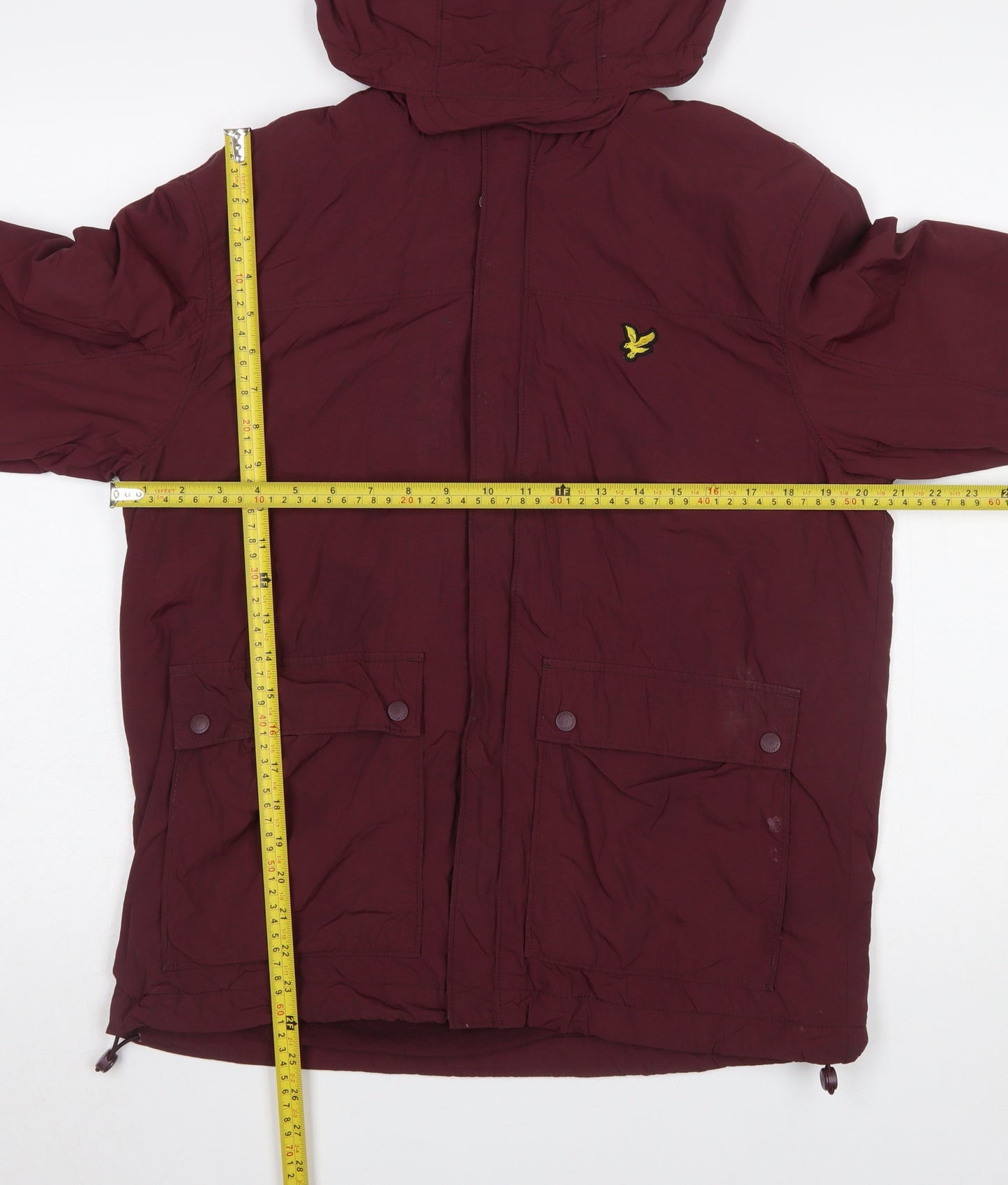 Lyle & Scott Men's Red Hooded Parka Jacket Size S