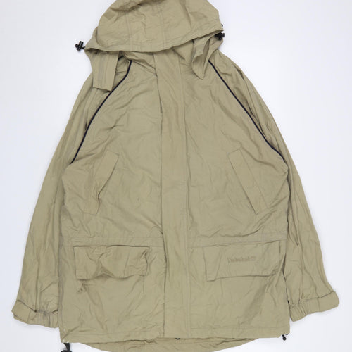 Timberland Men’s Beige Hooded Parka Jacket M Weathergear Full Zip