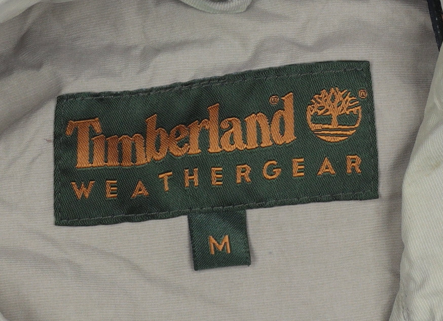 Timberland Men’s Beige Hooded Parka Jacket M Weathergear Full Zip