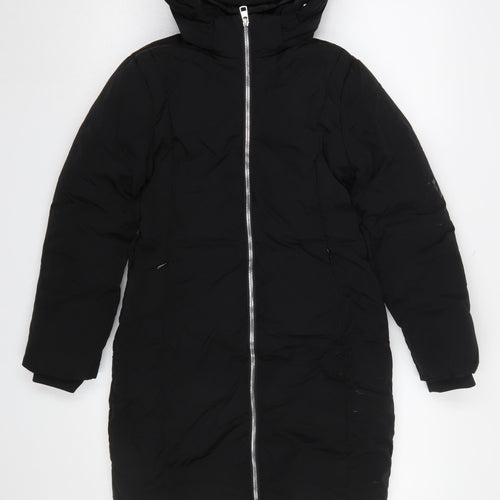 Calvin Klein Jeans Women's Black Long Hooded Puffer Coat Size 10