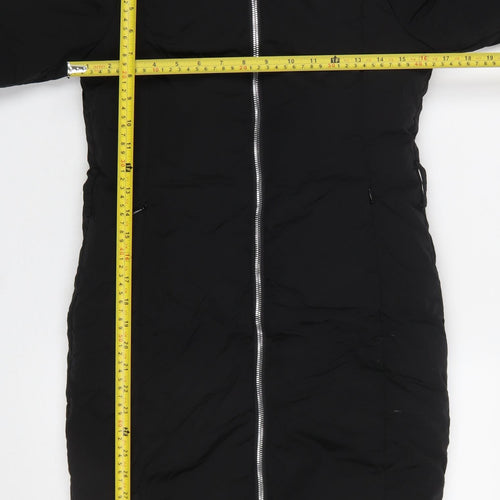 Calvin Klein Jeans Women's Black Long Hooded Puffer Coat Size 10