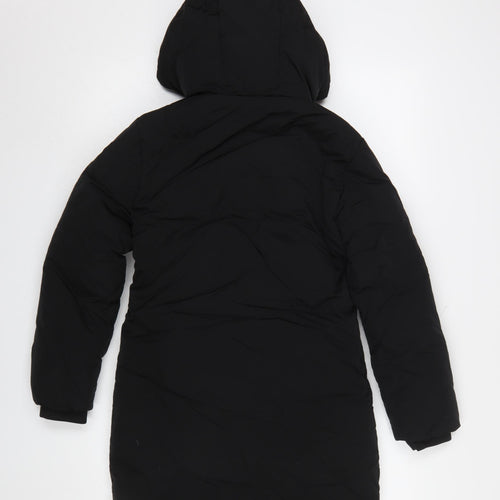 Calvin Klein Jeans Women's Black Long Hooded Puffer Coat Size 10