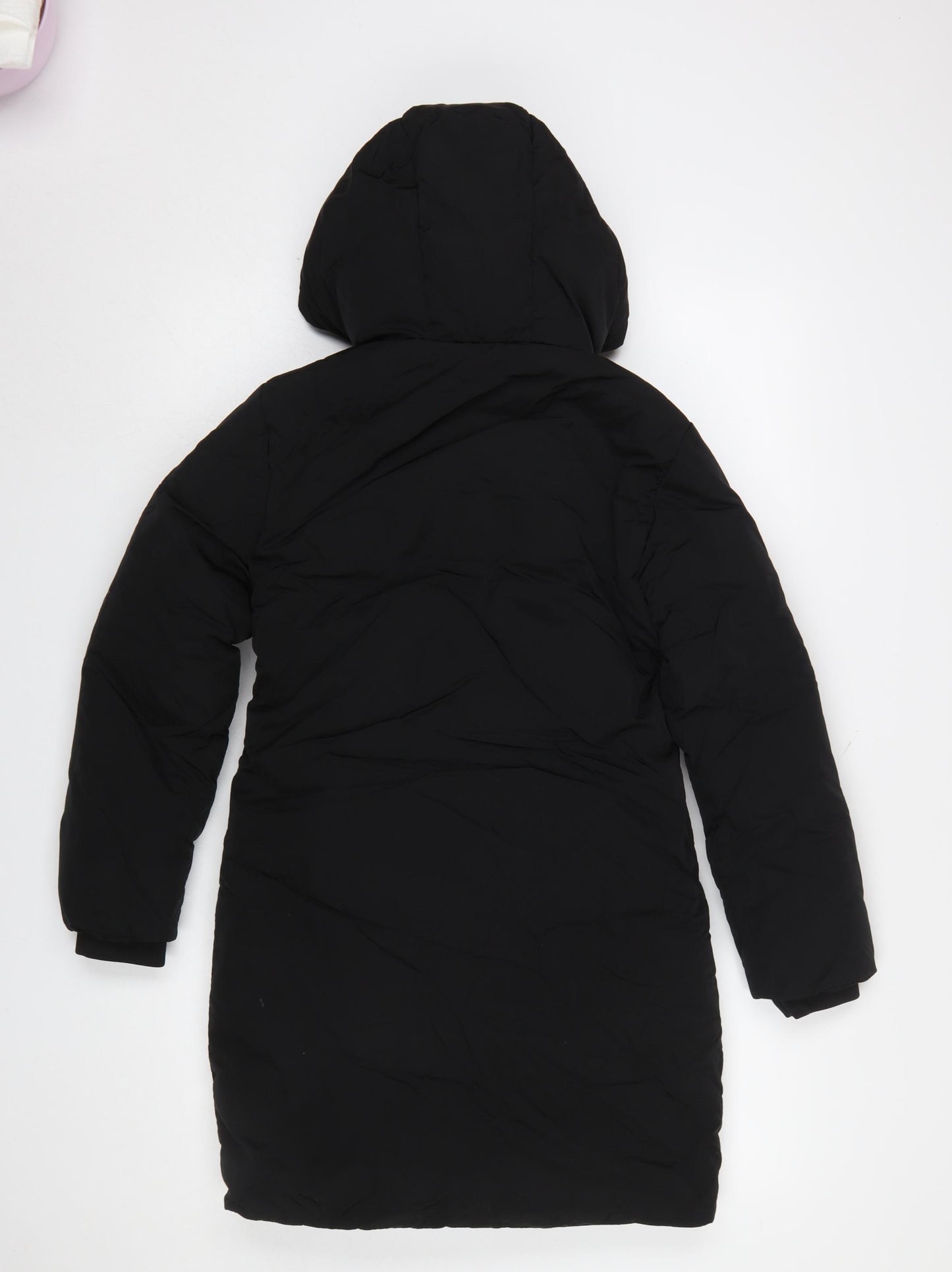 Calvin Klein Jeans Women's Black Long Hooded Puffer Coat Size 10