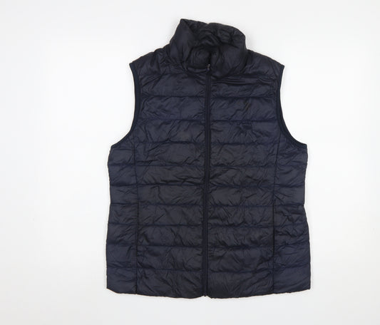 Uniqlo Women's Blue Puffer Waistcoat L Lightweight Down Vest