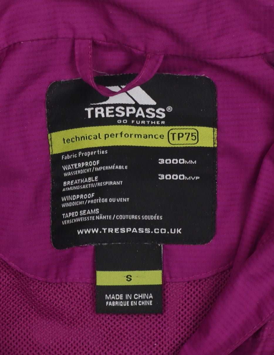 Trespass Women's Purple Waterproof Breathable Rain Jacket Size S