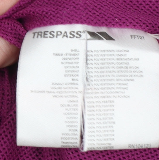 Trespass Women's Purple Waterproof Breathable Rain Jacket Size S