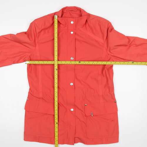 Basler Women Red Mid-Length Rain Jacket Size 12 Water Resistant