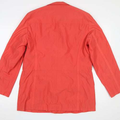 Basler Women Red Mid-Length Rain Jacket Size 12 Water Resistant
