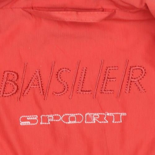 Basler Women Red Mid-Length Rain Jacket Size 12 Water Resistant