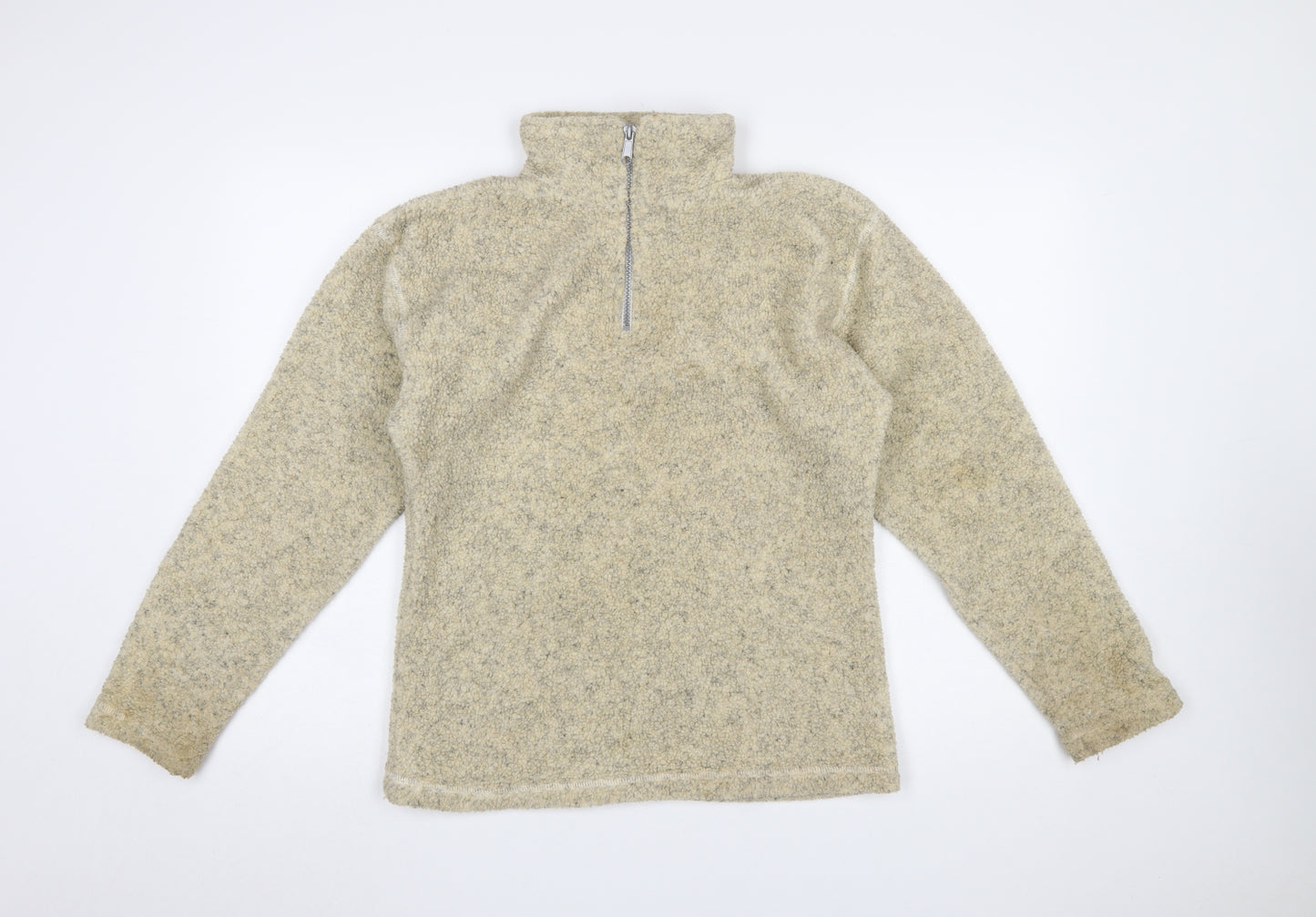 Interval Sports Women Beige 1/2 Zip Wool Blend Pullover Sweatshirt M/L