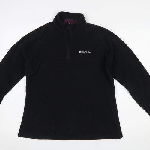 Mountain Warehouse Women Black Fleece 1/2 Zip Pullover UK14