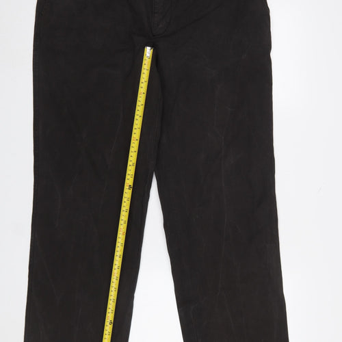 Massimo Dutti Men's Black Chino Trousers Size M Regular Fit