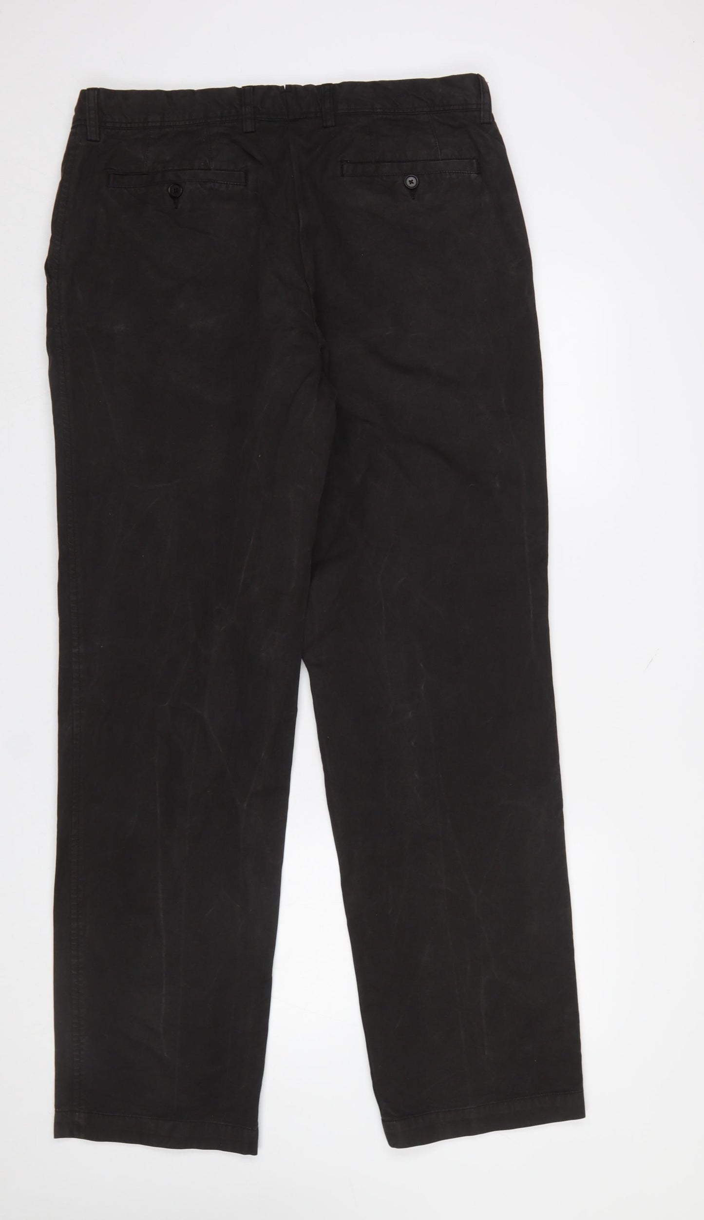 Massimo Dutti Men's Black Chino Trousers Size M Regular Fit