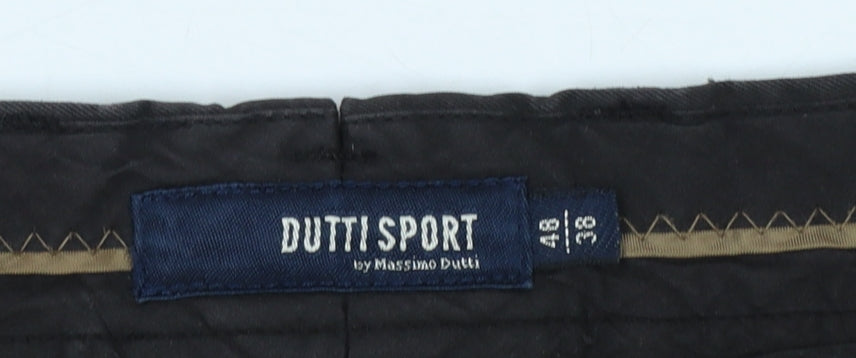 Massimo Dutti Men's Black Chino Trousers Size M Regular Fit