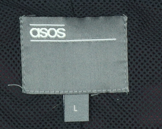 ASOS Men's Red Hooded Windbreaker Jacket Size L Regular Fit