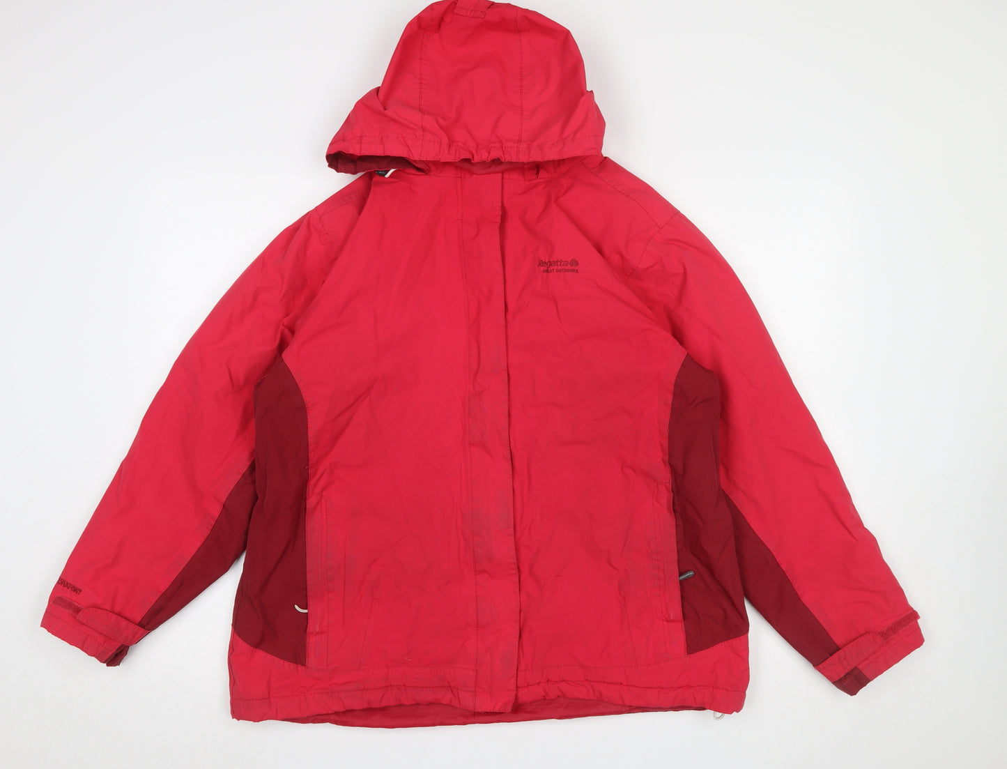 Regatta Women's Red Waterproof Hooded Rain Jacket Size 16