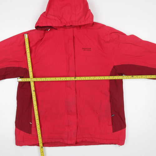 Regatta Women's Red Waterproof Hooded Rain Jacket Size 16
