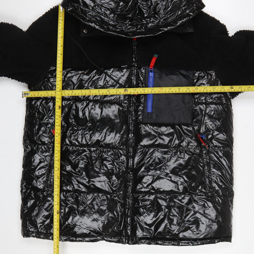 Zara Womens Black Hooded Puffer Jacket Size L Quilted Winter Coat