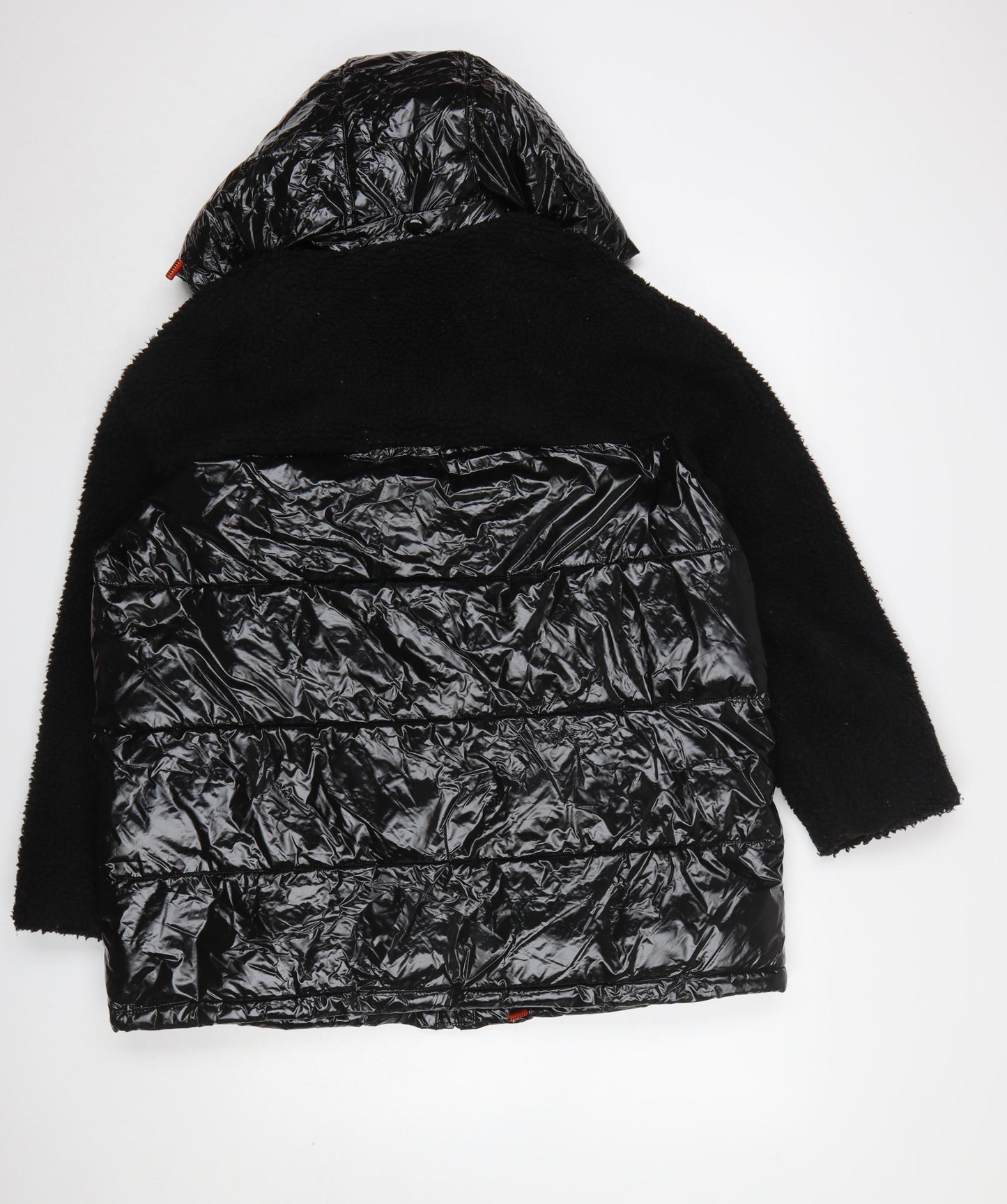 Zara Womens Black Hooded Puffer Jacket Size L Quilted Winter Coat