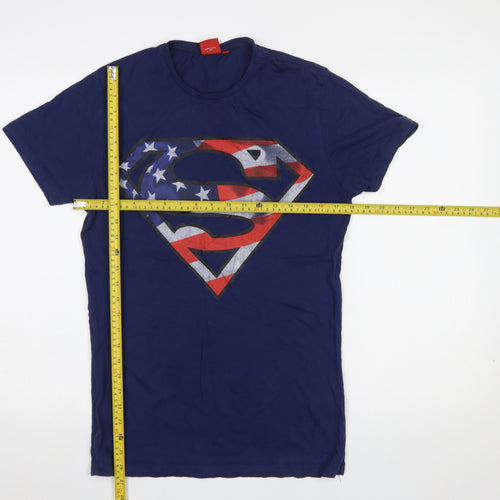 Cedar Wood State Men’s Blue Superman Logo T-Shirt Size S