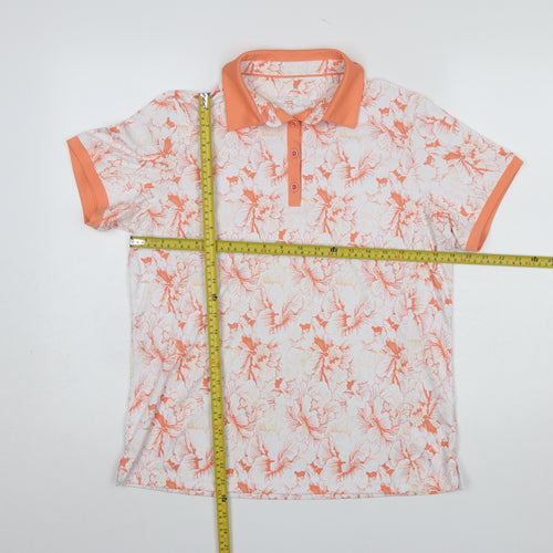 Pádráig Harrington for Dunnes Stores Women’s Orange Floral Polo Shirt Size 12