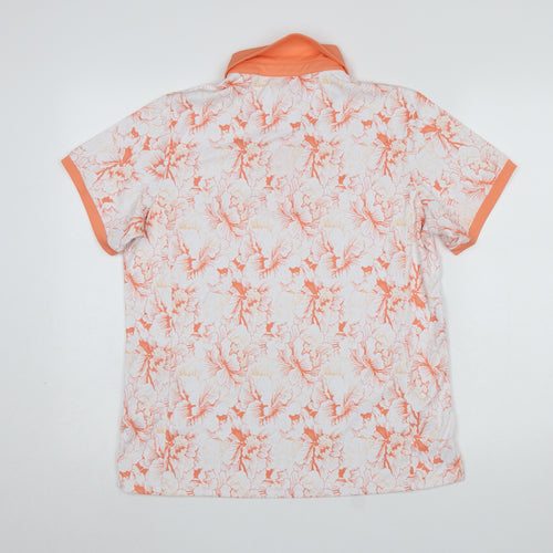 Pádráig Harrington for Dunnes Stores Women’s Orange Floral Polo Shirt Size 12