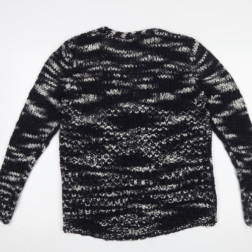 Next Womens Black Chunky-Knit Open Cardigan Size M
