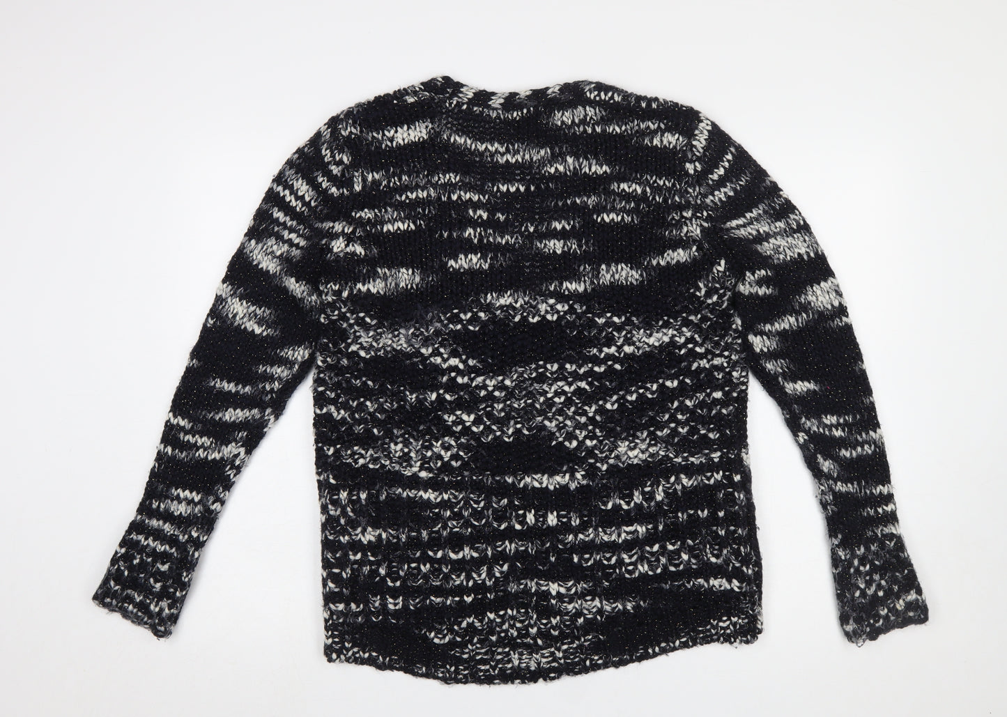 Next Womens Black Chunky-Knit Open Cardigan Size M