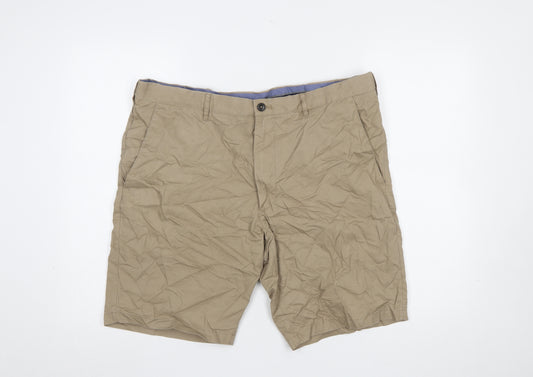 Marks and Spencer Men's Beige Chino Shorts Size 38 Regular Fit