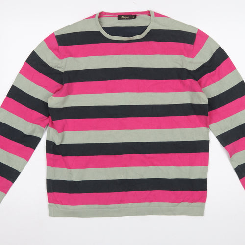 Monsoon Women Multicoloured Stripe Cotton Crew Neck Jumper M