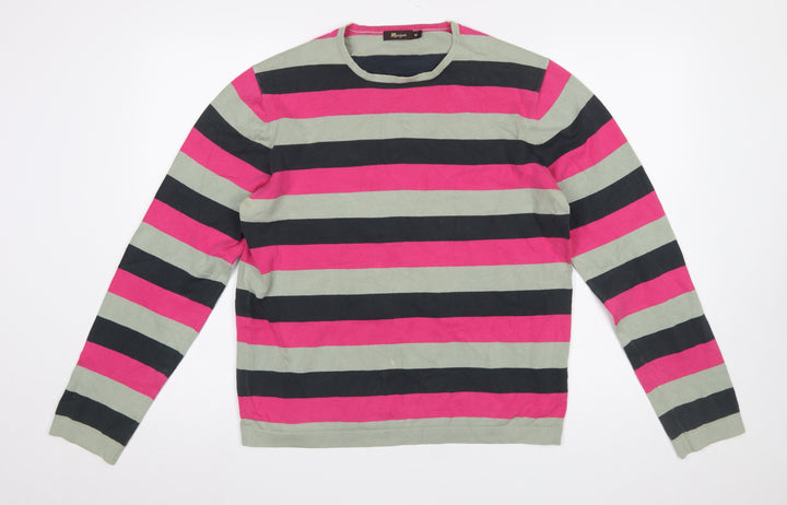Monsoon Women Multicoloured Stripe Cotton Crew Neck Jumper M