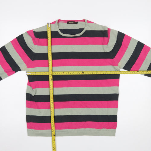 Monsoon Women Multicoloured Stripe Cotton Crew Neck Jumper M