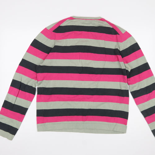 Monsoon Women Multicoloured Stripe Cotton Crew Neck Jumper M