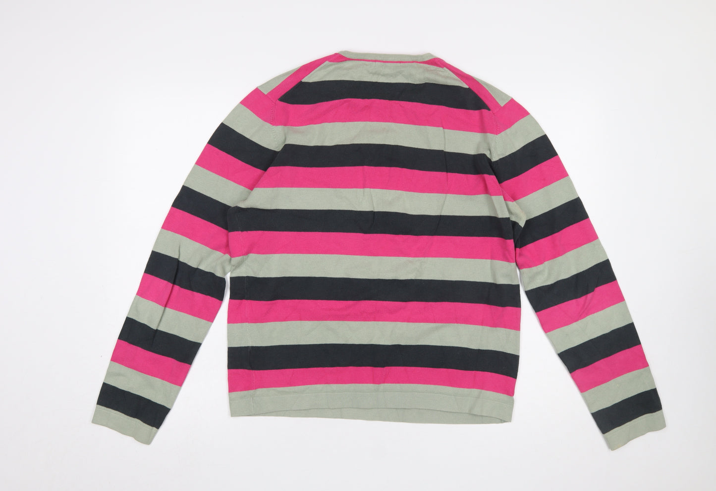 Monsoon Women Multicoloured Stripe Cotton Crew Neck Jumper M