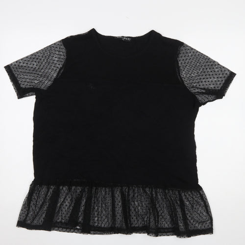 Select Women’s Black Mesh Ruffle Tunic Blouse XL